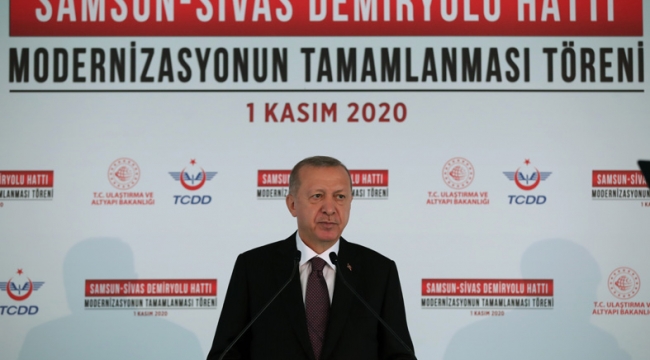 Cumhurbaşkanı Erdoğan, Samsun-Sivas Demiryolu Hattı Modernizasyon Tamamlanması Töreni’ne katıldı.