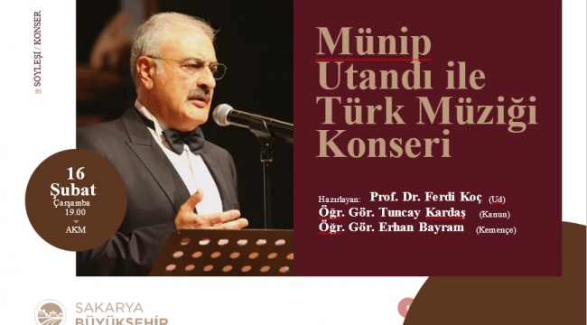 Kültür ve sanatseverler Türk Müziği Konser etkinliğinde buluşacak