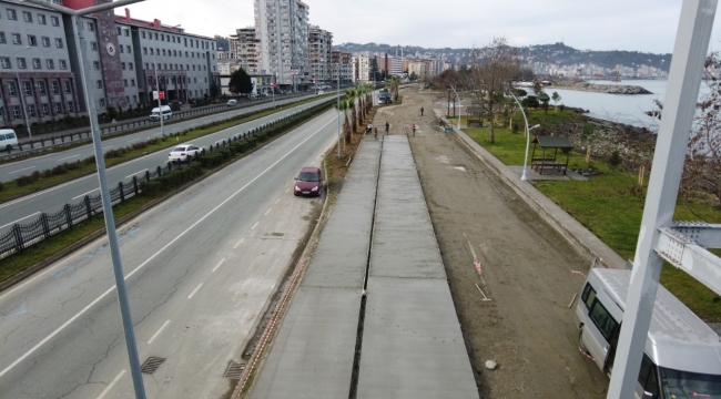 Rize sahil bisiklet yolu projesinde 2. Etap çalışmaları başladı