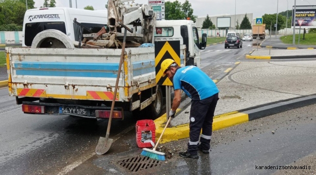 Kuvvetli yağış esnasında Büyükşehir’den anında müdahale