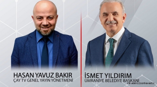 Ümraniye Belediye Başkanı Sayın İsmet Yıldırım bugün 16.00 da canlı yayın konuğu olacaktır. Programın tekrarını bu gece 22.00 da izleyebilirsiniz...