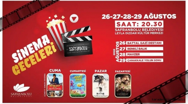 Safranbolu'da Sinema Geceleri Başlıyor