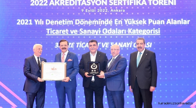 RTSO Akreditasyon denetiminde en yüksek puanı alan 3. başarılı oda oldu