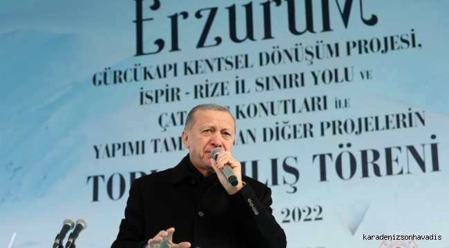 Cumhurbaşkanı Erdoğan, Erzurum'da toplu açılış törenine katıldı