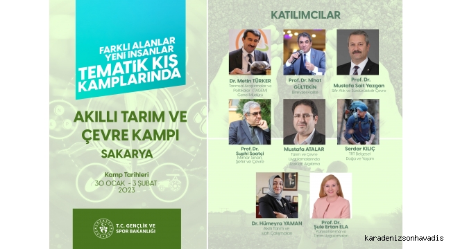 Akıllı Tarım ve Çevre Kampı Sakarya’da, düzenlenecek