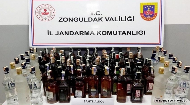 Devrek'te, kaçak viski ve rakı ele geçirildi