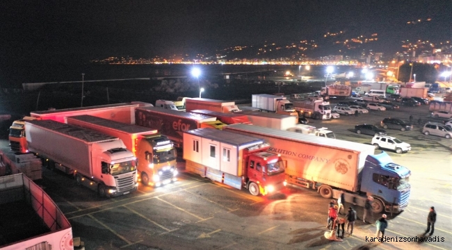 Hatay'da Kurulacak Çadır Kent İçin Rize'den Tırlar Yola Çıktı