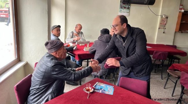 Zonguldak milletvekili adayı Şanlıoğlu, kentte esnafı ziyaret etti; gençlerle buluştu