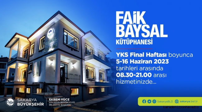 Faik Baysal Kütüphanesi YKS adaylarını bekliyor