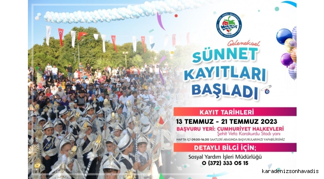 Kdz Ereğli'de geleneksel sünnet şöleni kayıtları başladı