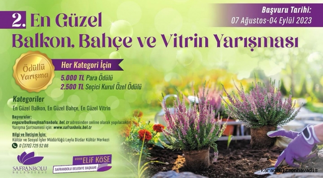 2. En Güzel Balkon, Bahçe ve Vitrin Yarışması Başvuruları Devam Ediyor