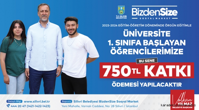 Silivri Belediyesi'nden üniversite öğrencilerine 750 TL