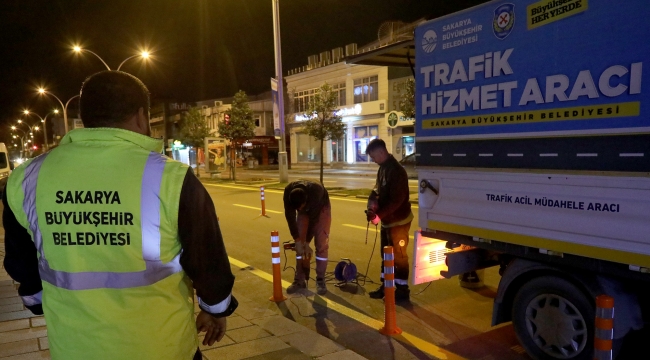 Büyükşehir'den Bosna Caddesi'ne estetik katan gece mesaisi