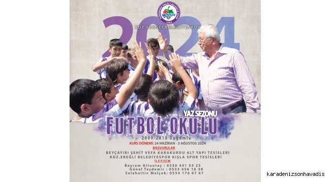 Kdz.Ereğli Belediyespor Yaz Sezonu Futbol Okulu için kayıtlar başlıyor 
